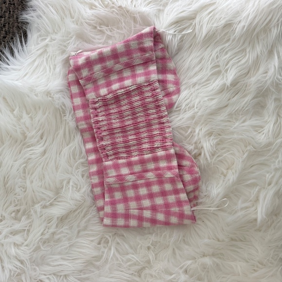 Zara Cropped Pink Gingham Bustier - Picture 2 of 3